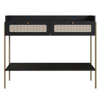 Aparador Para Sala 2 Gavetas Pé Metal Arlo A10 Nero/dourado - Mpozenato - 6