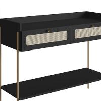 Aparador Para Sala 2 Gavetas Pé Metal Arlo A10 Nero/dourado - Mpozenato - 7