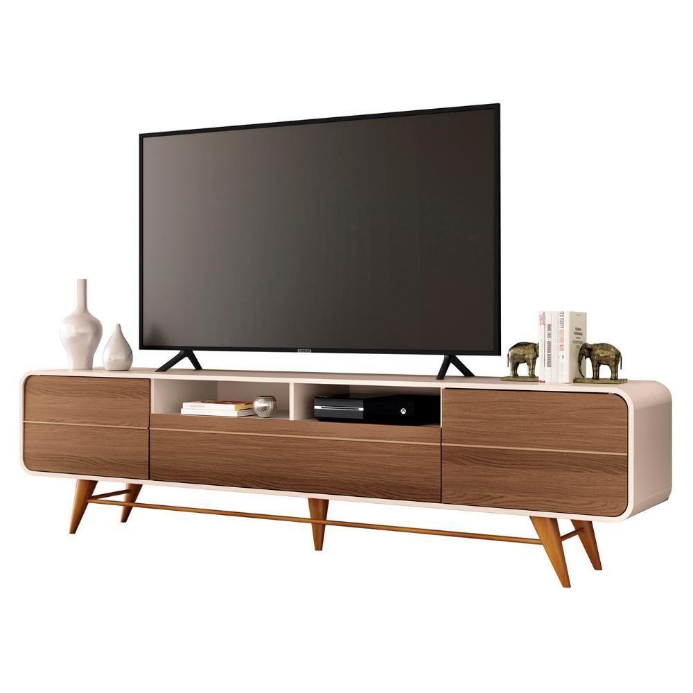 Rack Bancada De Tv 85 Pol 220cm áureo H01 Castanho/off - Mpozenato - 1