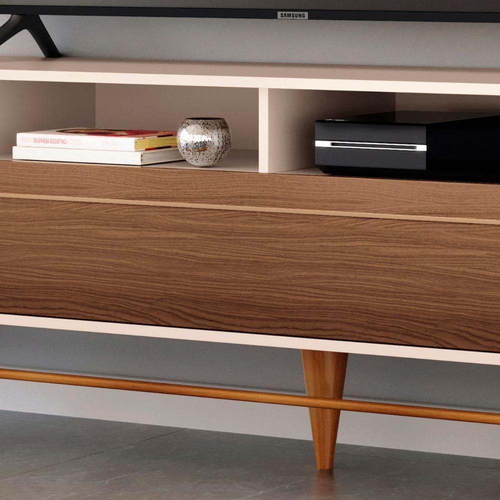 Rack Bancada De Tv 85 Pol 220cm áureo H01 Castanho/off - Mpozenato - 6