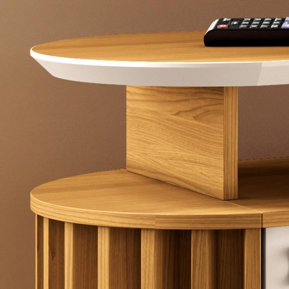 Rack Bancada De Tv 70 Pol 182cm Elva H01 Cinamomo/off White - Mpozenato - 5