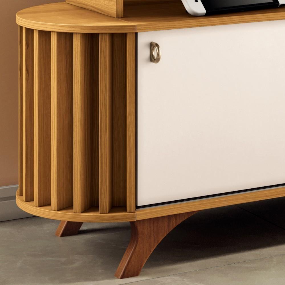 Rack Bancada De Tv 70 Pol 182cm Elva H01 Cinamomo/off White - Mpozenato - 6