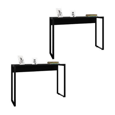 Kit 2 Aparadores Pés Metálicos Studio Industrial M18 Preto - Mpozenato