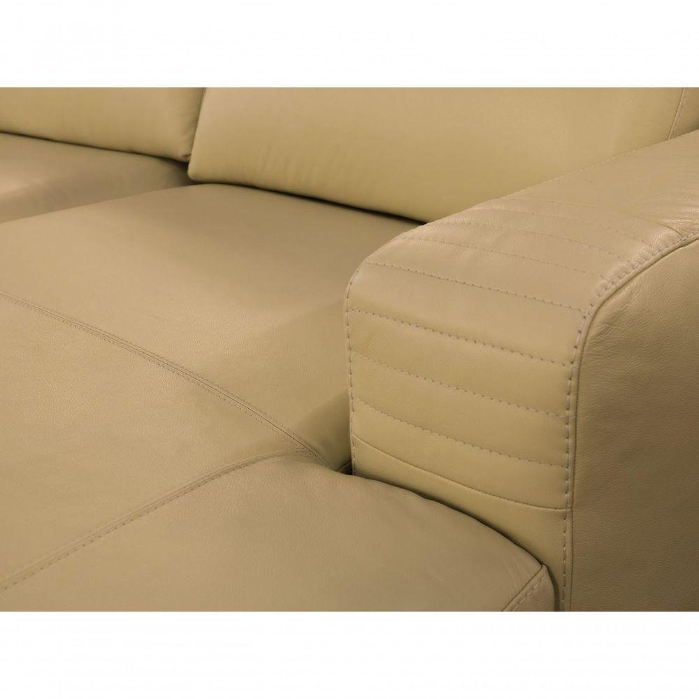 Sofá De Couro N.y. 6 Lugares Bege Ivory 4,18 M - Mempra - 3
