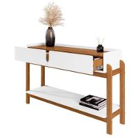 Aparador De Sala 2 Gavetas 130cm Nay C14 Branco/cedro - Mpozenato - 5