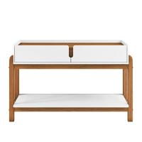 Aparador De Sala 2 Gavetas 130cm Nay C14 Branco/cedro - Mpozenato - 7