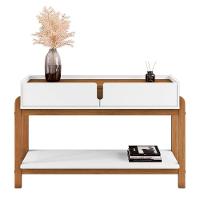 Aparador De Sala 2 Gavetas 130cm Nay C14 Branco/cedro - Mpozenato - 8