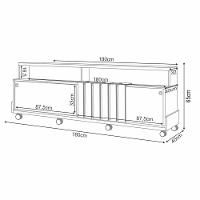 Rack Bancada Para Tv 70 Pol Com Rodízios Analu H01 Off White/cinamomo - Mpozenato