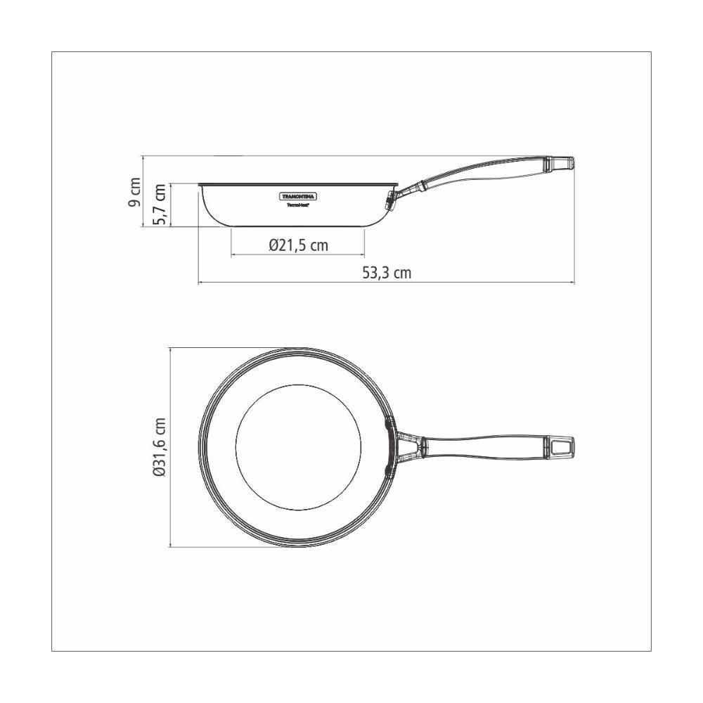 Frigideira Tramontina Grano Em Aço Inox Com Corpo Triplo E Revestimento Interno Cerâmico Grafite 30 Cm - 3