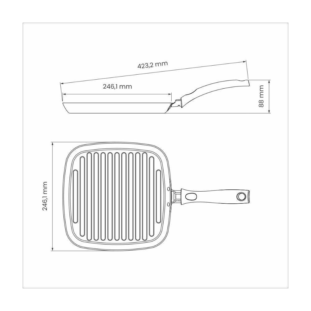 Bistequeira Tramontina Turim Alumínio Com Revestimento Interno Antiaderente Starflon Max E Externo De Silicone Vermelho - 5