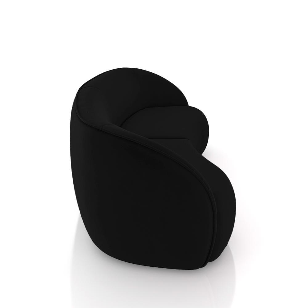 Sofá Decorativo Sala De Estar Bipartido 240cm Clarke Veludo Preto G45 - Gran Belo - 5