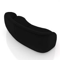 Sofá Decorativo Sala De Estar Bipartido 240cm Clarke Veludo Preto G45 - Gran Belo