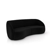 Sofá Decorativo Sala De Estar Bipartido 240cm Clarke Veludo Preto G45 - Gran Belo - 6