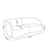 Sofá Decorativo Sala De Estar Bipartido 240cm Clarke Veludo Preto G45 - Gran Belo - 7