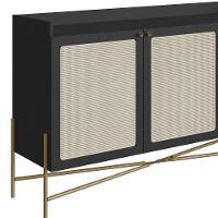 Balcão Aparador Buffet 2 Portas Pé Metal Arlo A10 Nero/dourado - Mpozenato - 8