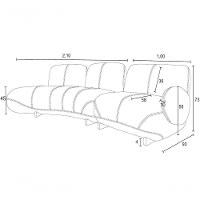Sofá De Couro Onix 4 Lugares Com Chaise Esquerda Brown - Mempra - 2