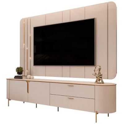 Painel Para Tv 75 Pol E Rack Bancada 241cm Celi D04 Off White - Mpozenato