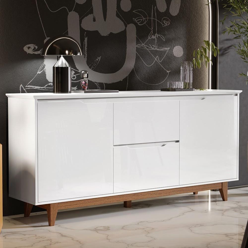 Buffet Aparador Para Sala De Jantar 163cm Flow Branco - Ej Móveis - 2