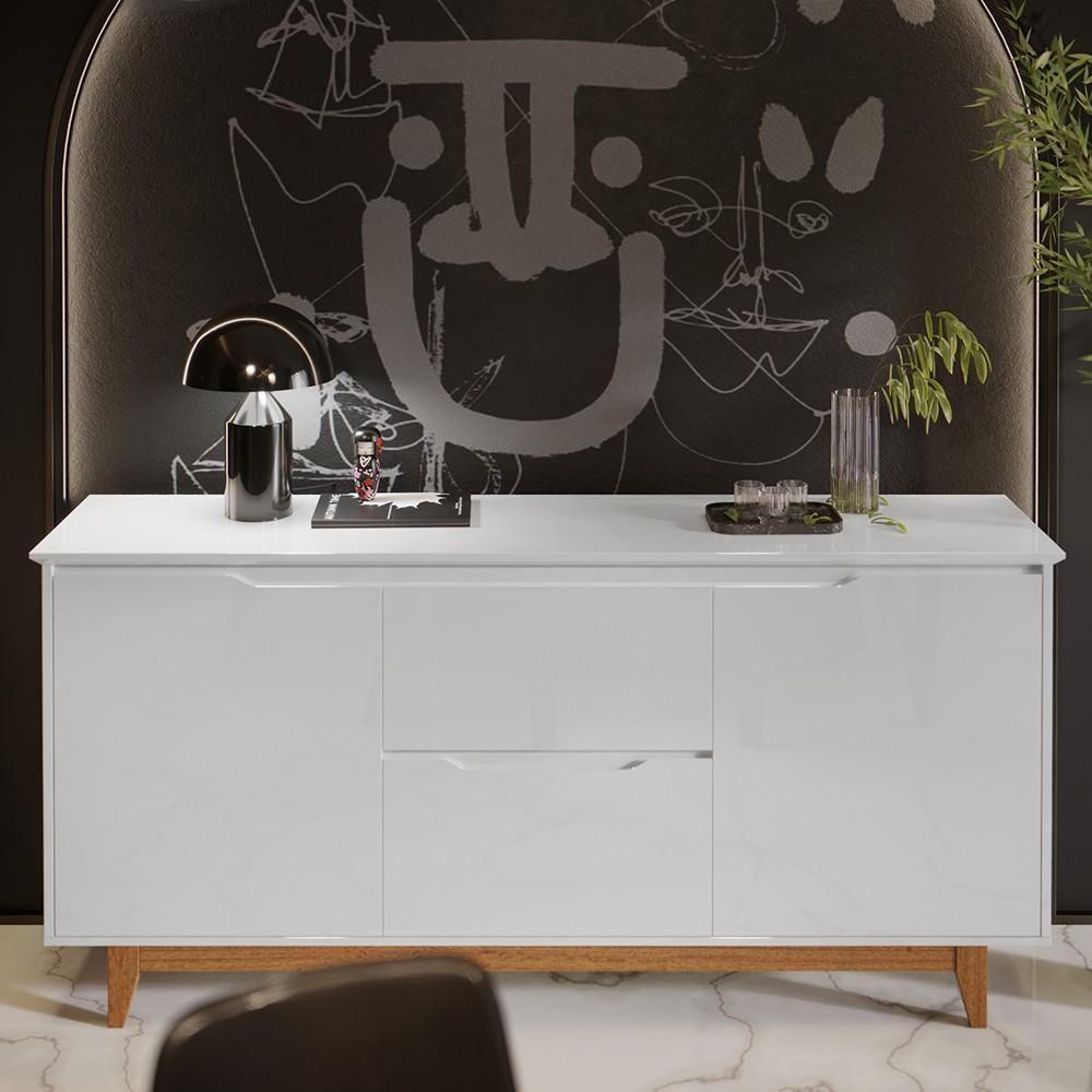 Buffet Aparador Para Sala De Jantar 163cm Flow Branco - Ej Móveis - 9