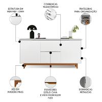 Buffet Aparador Para Sala De Jantar 163cm Flow Branco - Ej Móveis - 3