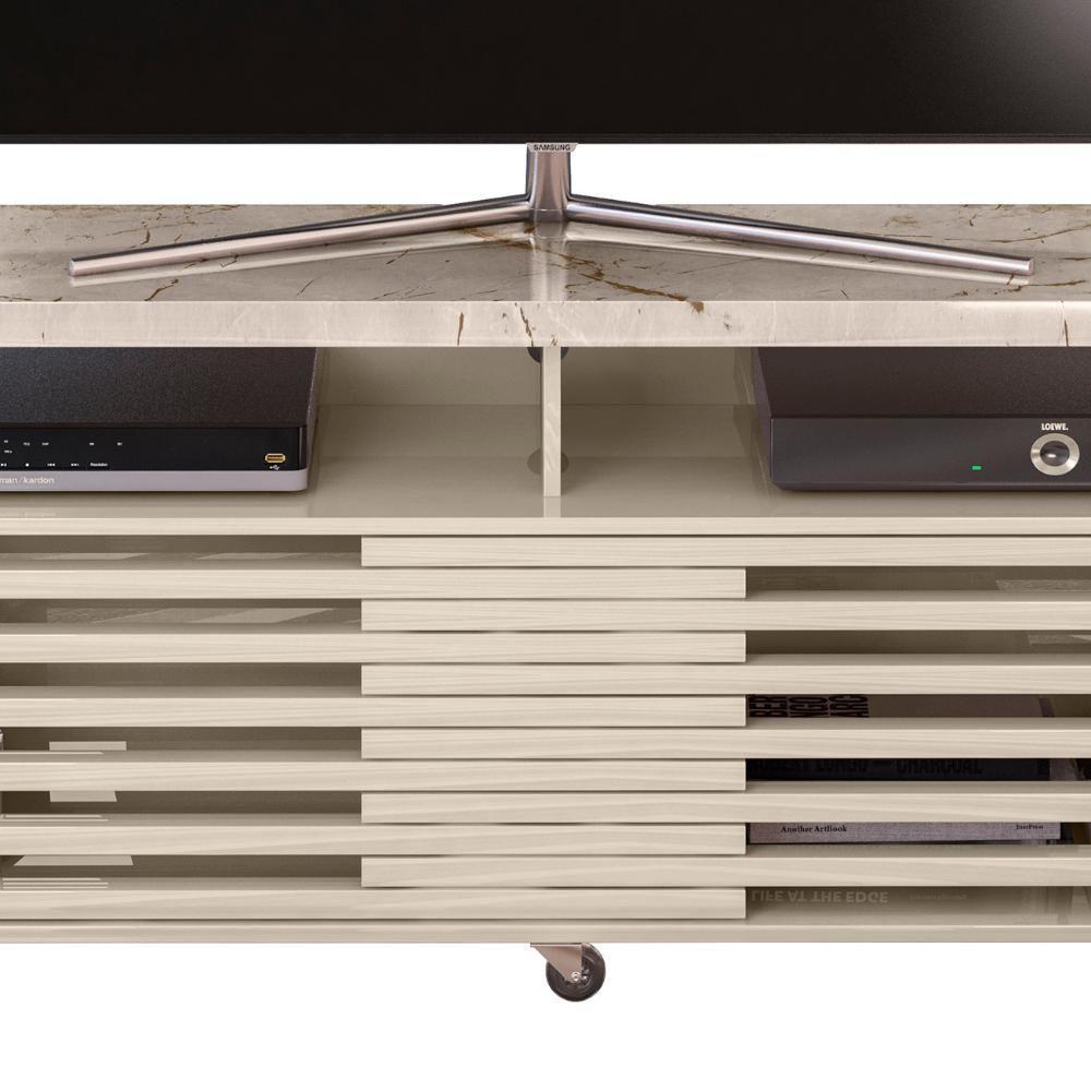 Rack Bancada De Tv 65 Pol 182cm Tery Z10 Off White/calacata - Mpozenato - 5