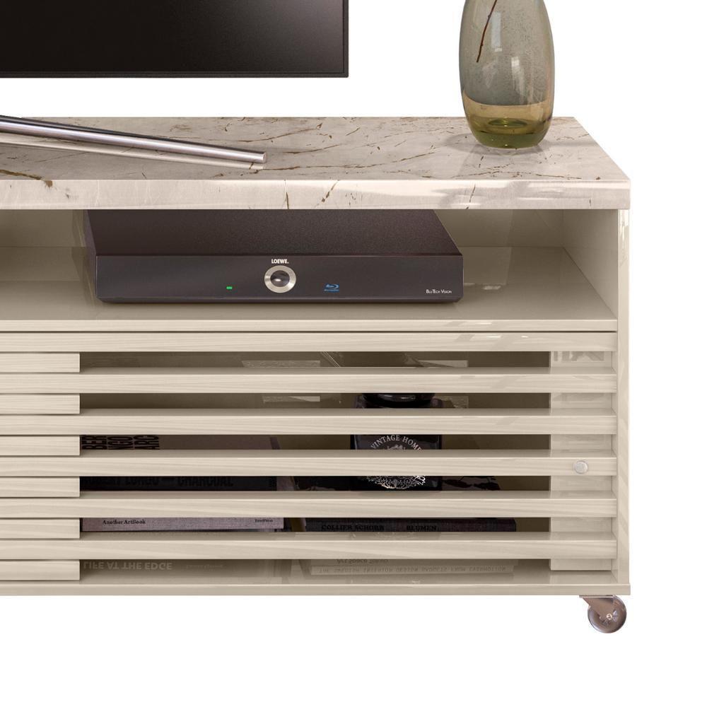Rack Bancada De Tv 65 Pol 182cm Tery Z10 Off White/calacata - Mpozenato - 6