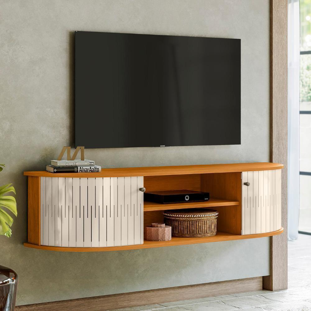 Rack Bancada De Tv 60 Pol 136cm Helena Z10 Off/cinamomo - Mpozenato - 2
