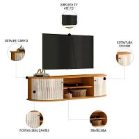 Rack Bancada De Tv 60 Pol 136cm Helena Z10 Off/cinamomo - Mpozenato - 3