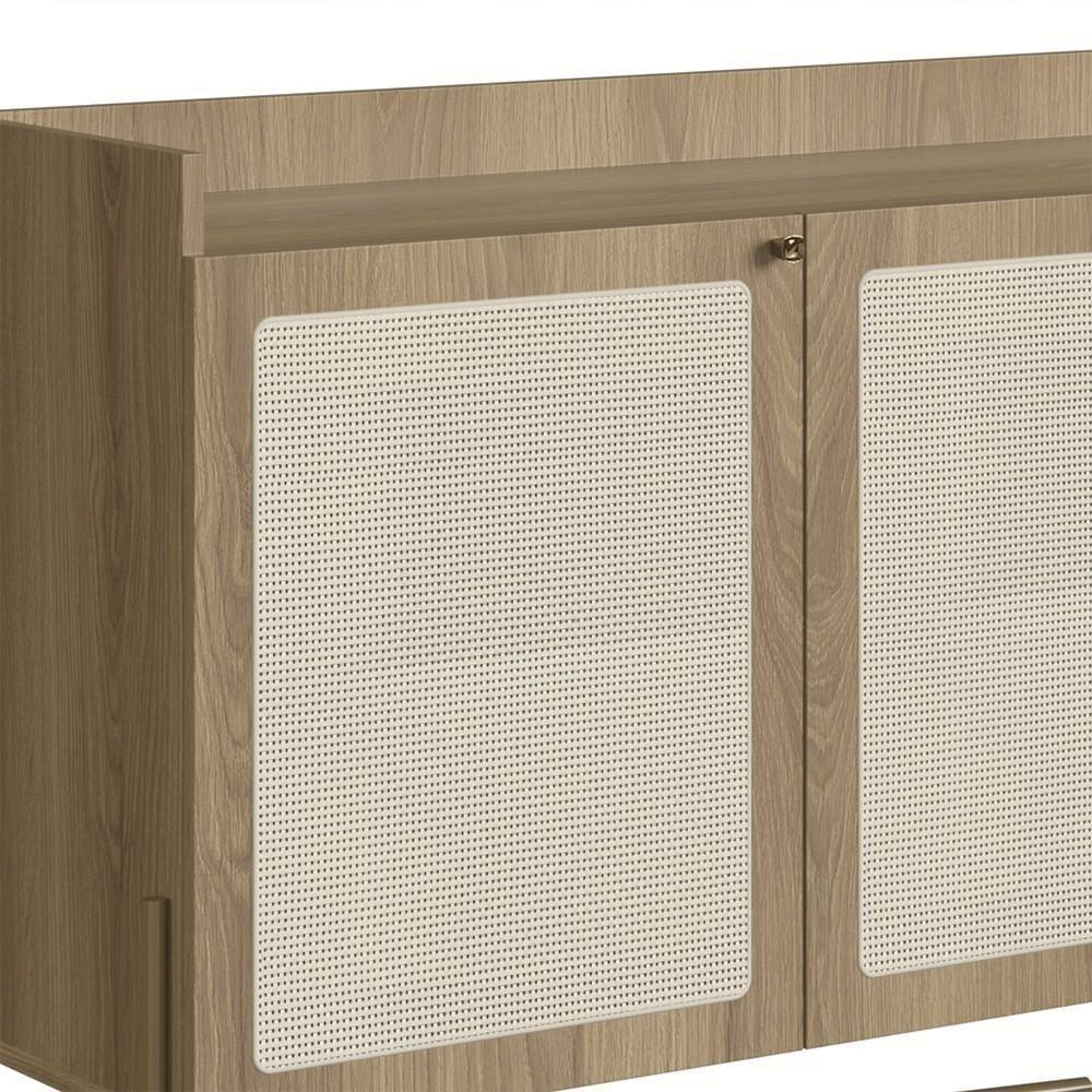 Balcão Aparador Buffet 3 Portas Pé Metal Arlo A10 Hanover/dourado - Mpozenato - 7