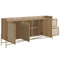 Balcão Aparador Buffet 3 Portas Pé Metal Arlo A10 Hanover/dourado - Mpozenato - 6