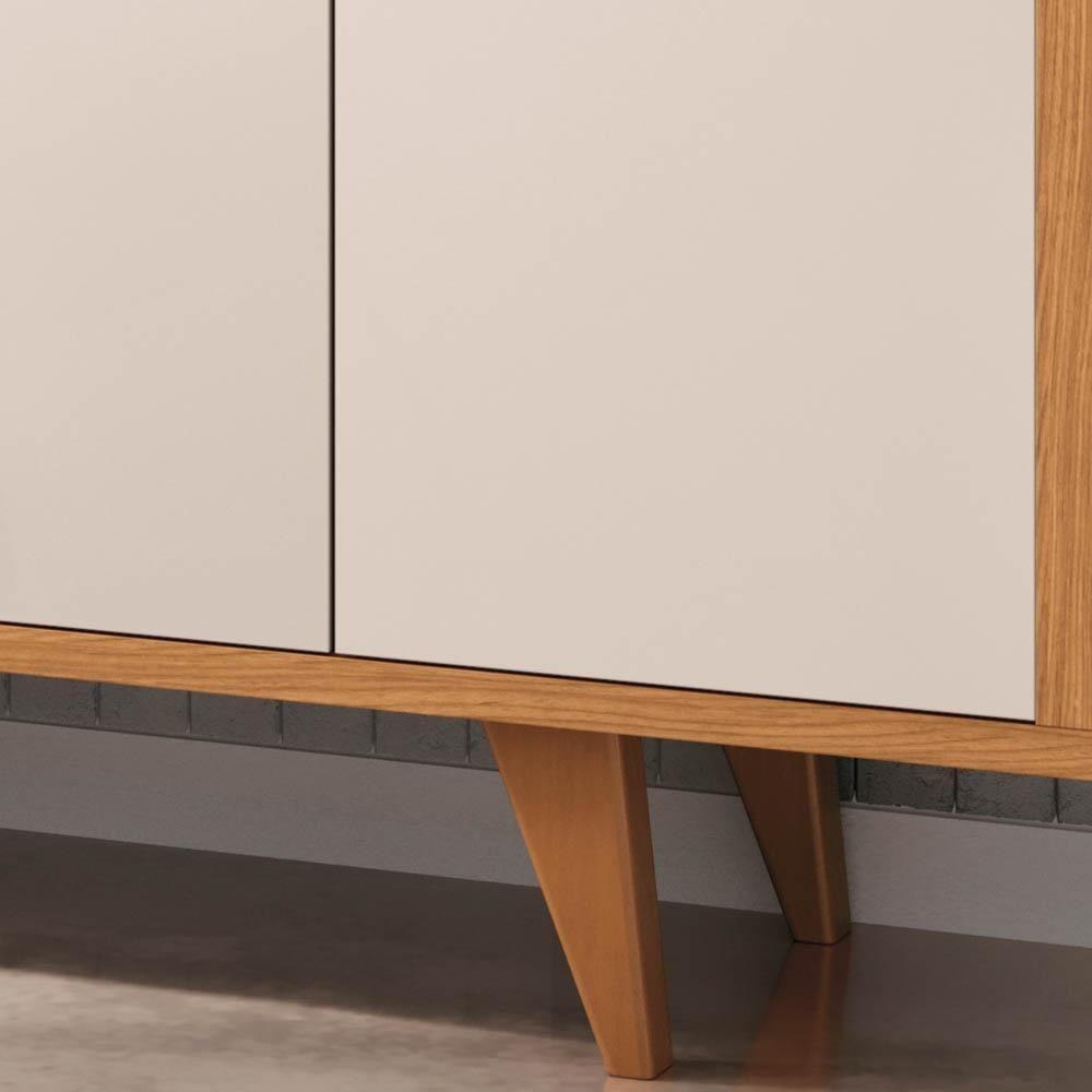 Balcão Aparador Buffet 4 Portas Sinfonia H01 Off White/cinamomo - Mpozenato - 3
