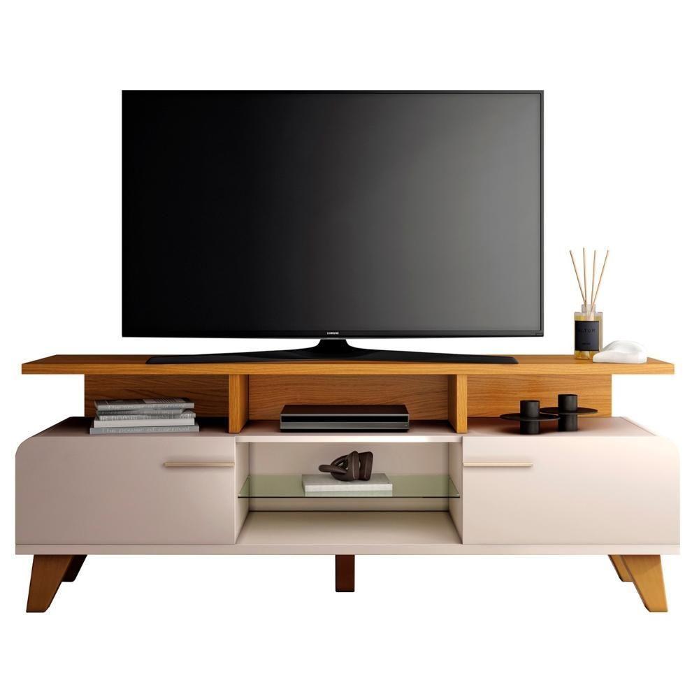 Rack Bancada Para Tv 60 Pol 160cm Amago H01 Cinamomo/off - Mpozenato - 1