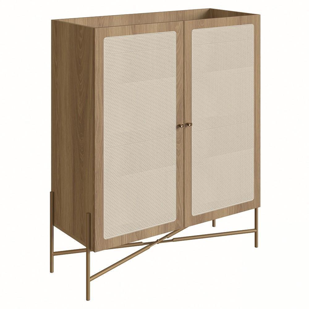 Armário Aparador Bar 2 Portas Pé Metal Arlo A10 Hanover/dourado - Mpozenato - 1