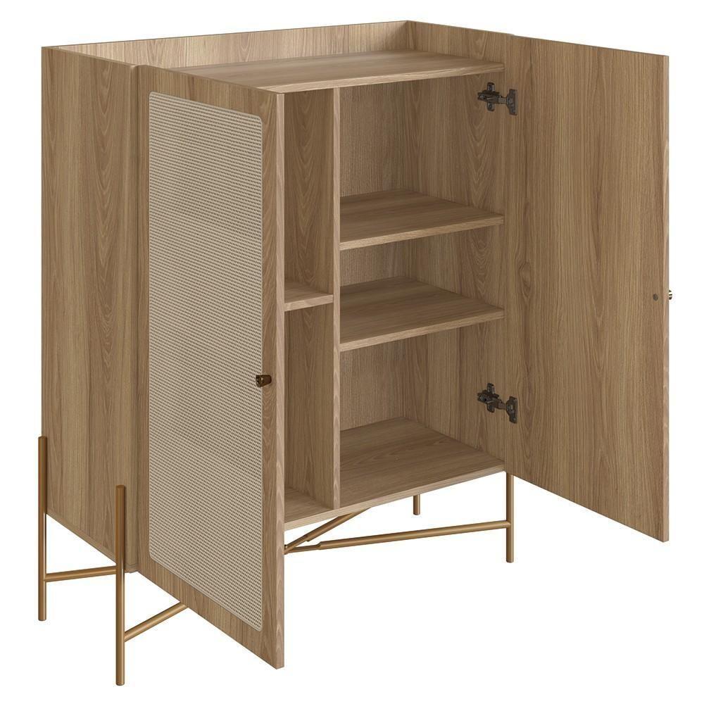 Armário Aparador Bar 2 Portas Pé Metal Arlo A10 Hanover/dourado - Mpozenato - 5