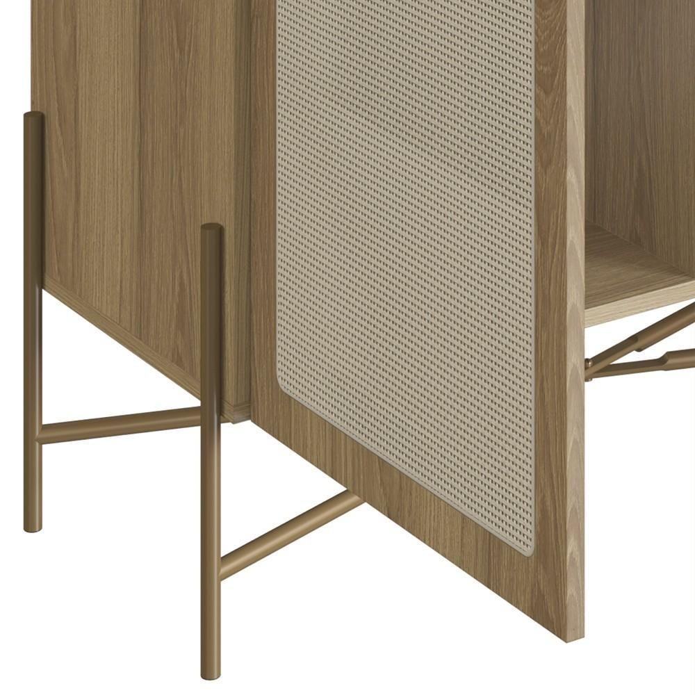 Armário Aparador Bar 2 Portas Pé Metal Arlo A10 Hanover/dourado - Mpozenato - 8