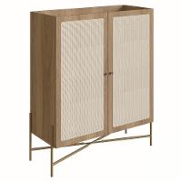 Armário Aparador Bar 2 Portas Pé Metal Arlo A10 Hanover/dourado - Mpozenato - 1