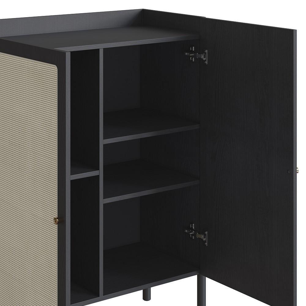 Armário Aparador Bar 2 Portas Pés Madeira Arlo A10 Nero/preto - Mpozenato - 7