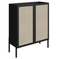 Armário Aparador Bar 2 Portas Pés Madeira Arlo A10 Nero/preto - Mpozenato - 1