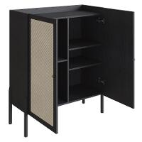 Armário Aparador Bar 2 Portas Pés Madeira Arlo A10 Nero/preto - Mpozenato - 5