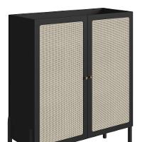 Armário Aparador Bar 2 Portas Pés Madeira Arlo A10 Nero/preto - Mpozenato - 6