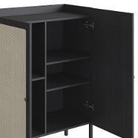 Armário Aparador Bar 2 Portas Pés Madeira Arlo A10 Nero/preto - Mpozenato - 7