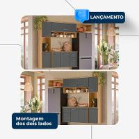 Cozinha Suspensa 6 Portas 1 Gaveta Becca Freijó/chumbo - 2