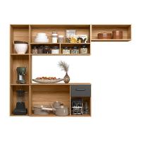 Cozinha Suspensa 6 Portas 1 Gaveta Becca Freijó/chumbo - 3