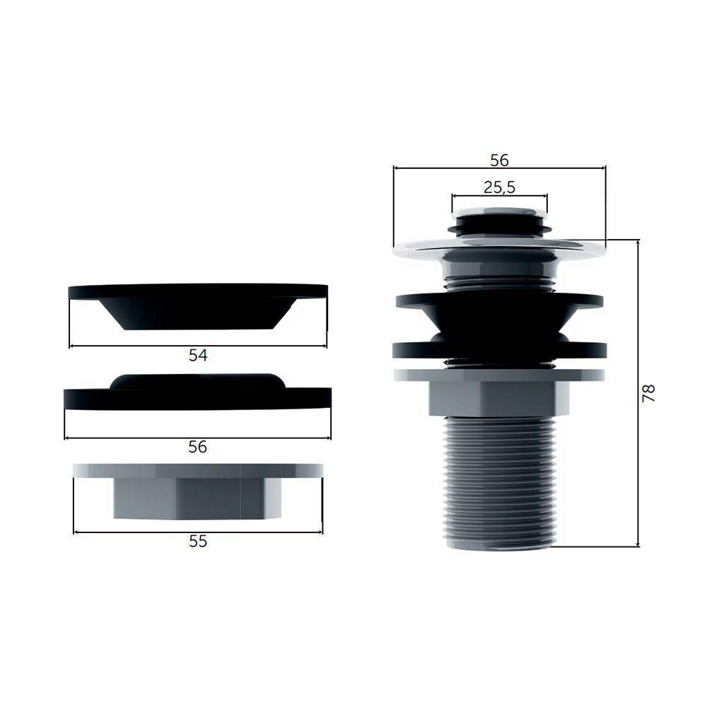 Válvula Para Lavatório Click Blukit 101650 Cromada - 5