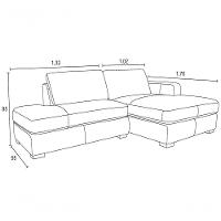 Sofá De Couro Com Chaise N.y. 3 Lugares Off White 2,34 M - Mempra - 5