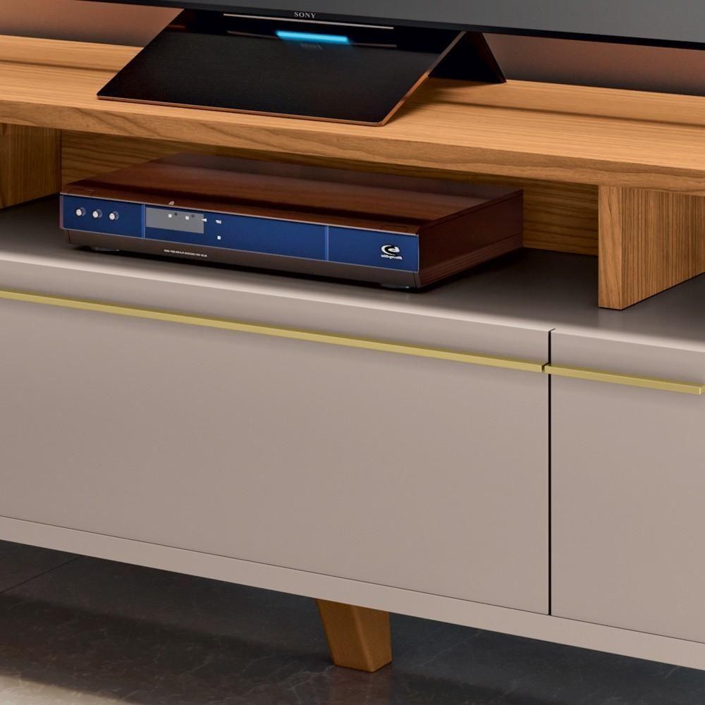 Rack Bancada Para Tv 70 Pol 200cm 3 Portas Amago H01 Off White/cinamomo - Mpozenato - 5