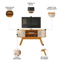 Rack Bancada De Tv 55 Pol 136cm Alana Z10 Off/cinamomo - Mpozenato - 3