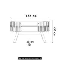 Rack Bancada De Tv 55 Pol 136cm Alana Z10 Off/cinamomo - Mpozenato