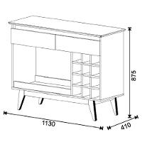 Aparador Classic Com Espelho Decorativo Adnet 67cm Hi01 Off White/freijó - Mpozenato - 5