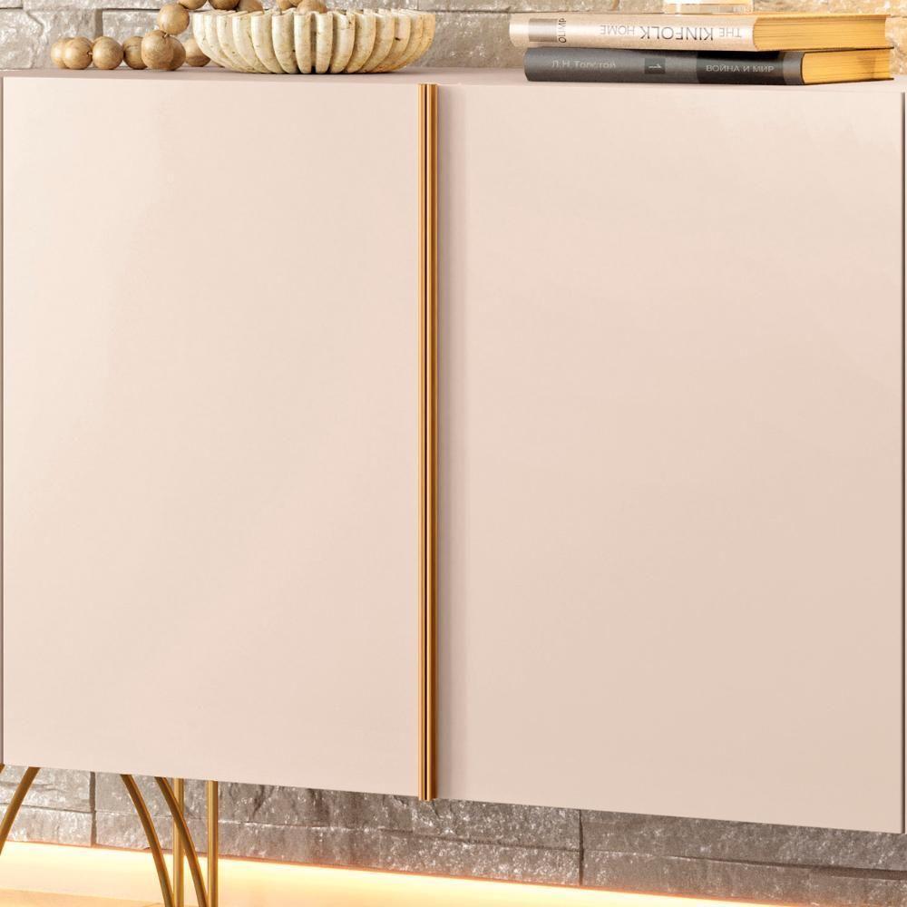 Balcão Aparador Buffet 2 Portas Pé Metal Benvy H01 Off White - Mpozenato - 6